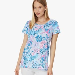 Lilly Pulitzer Etta Scoop Neck T Shirt Large
